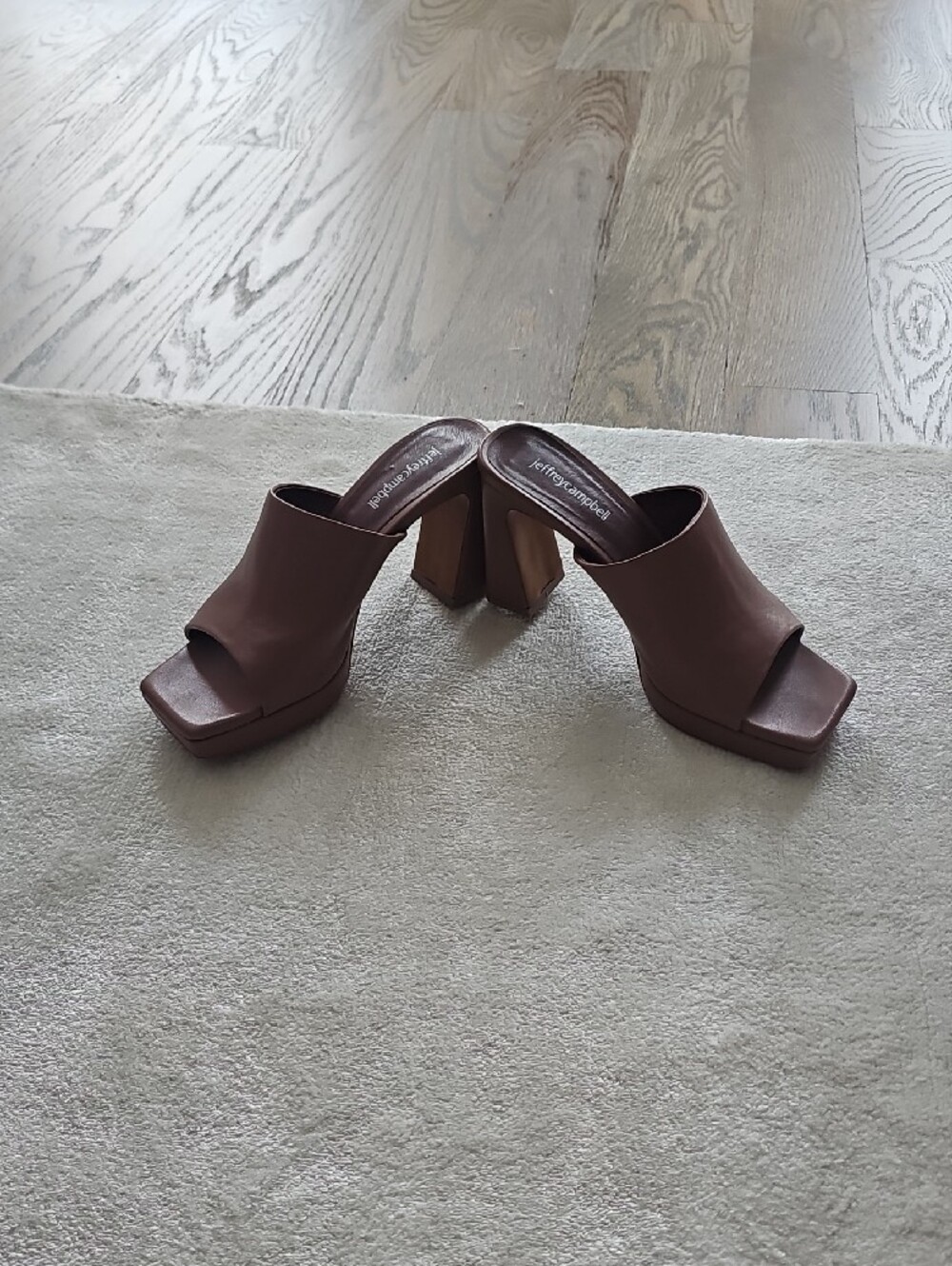 Jeffrey Campbell Leather Platform Mule Heels - Picture 3 of 6
